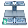 Mesa plegable con 4 sillas plegables Campana de aluminio ajustable de altura con orificio para sombrilla